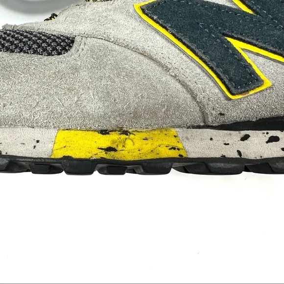 New Balance Mens ML574AT D Classic Running Gray Navy Yellow Sneaker Shoes 8.5 - Picture 9 of 14